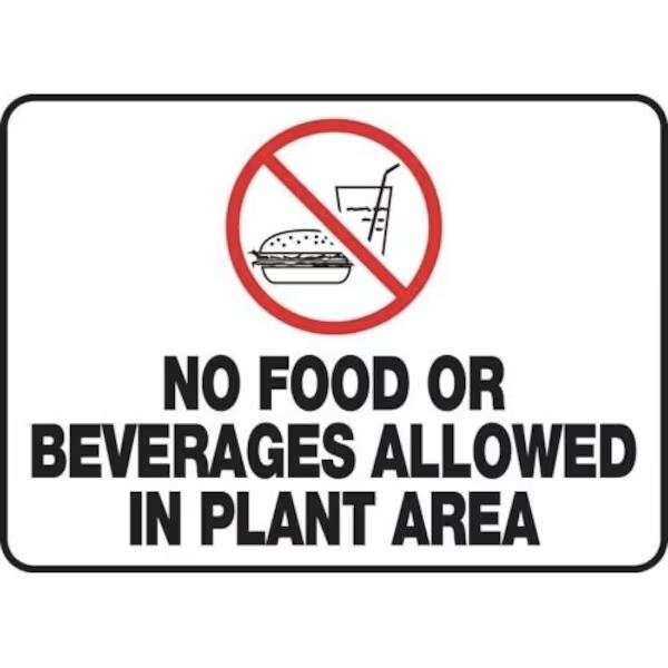 Accuform SAFETY SIGN NO FOOD OR BEVERAGES MHSK579XV MHSK579XV - main